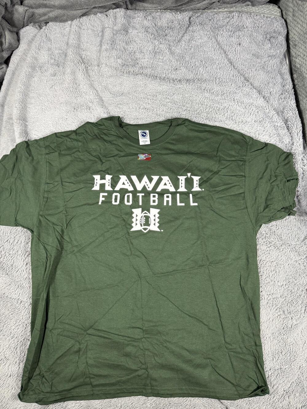 Hawaii Rainbow Warriors Shirt Mens 2XL Green NCAA Football New Agenda Logo Tee